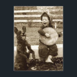 Carte Postale Petit garçon et chien, musique<br><div class="desc">Petit garçon et chien,  musique</div>