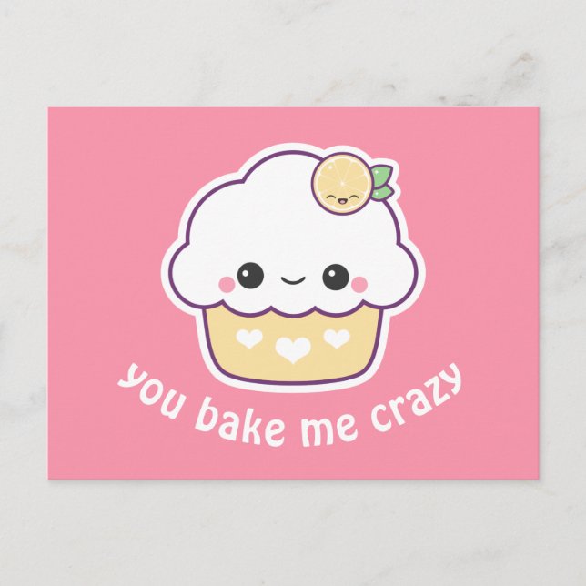 Carte Postale Petit gâteau de citron de Kawaii (Devant)