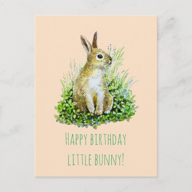 Carte Postale petit lapin joyeux anniversaire (Devant)