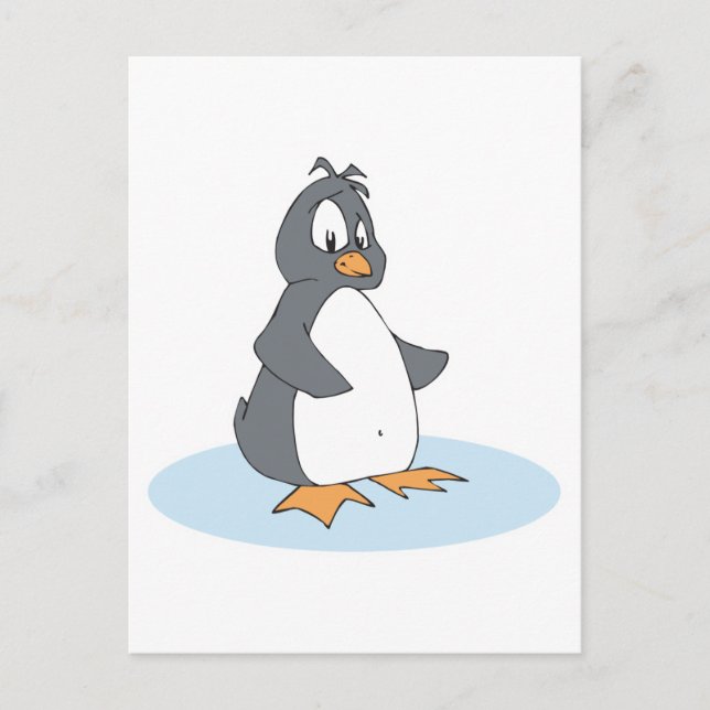 Carte Postale petit manchot solitaire (Devant)