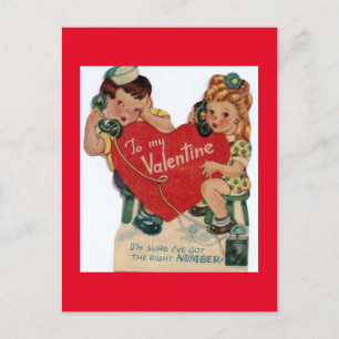 Carte Postale Petit marin mignon au téléphone avec la Valentine