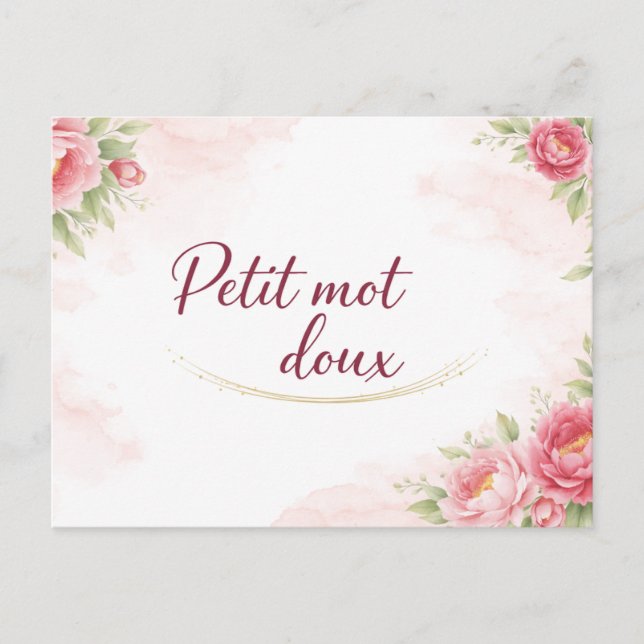 Carte postale  Petit mot doux (Devant)