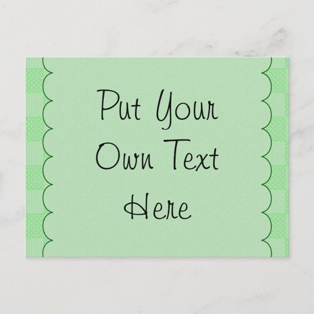 Carte Postale Petit motif patchwork vert texturé (Devant)