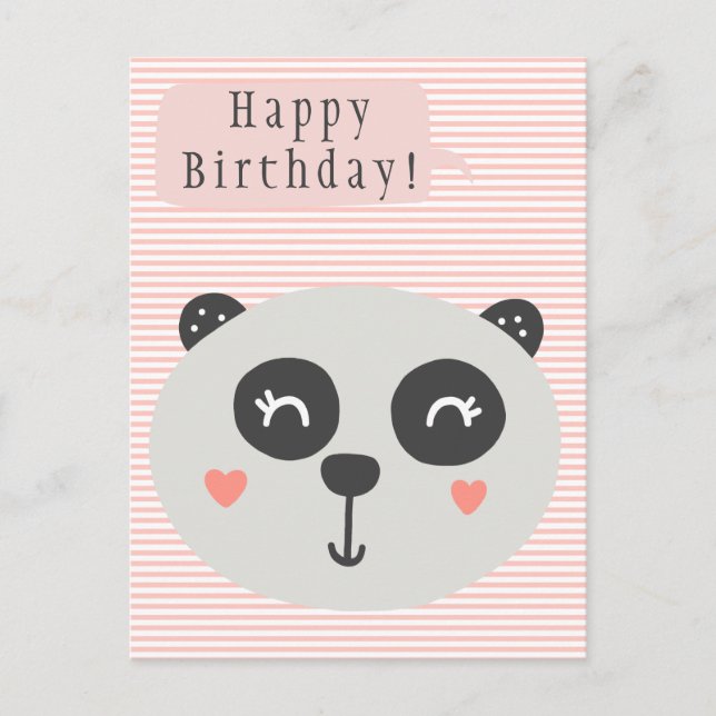 Carte Postale Petit Panda Mignon - Anniversaire Enfants (Devant)