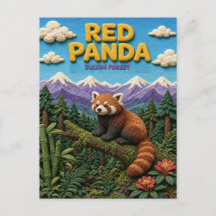 Carte Postale Petit panda roux de la forêt de Sikkim Moderne Kla