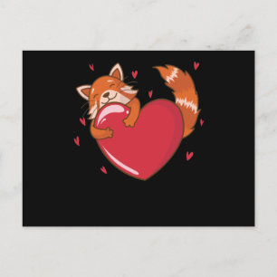 Carte Postale Petit panda roux est amoureux de la bambousère fél
