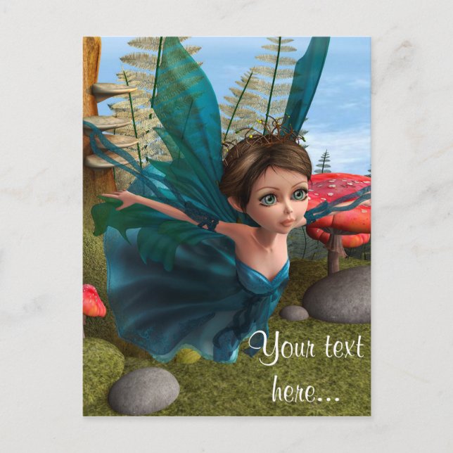 Carte Postale Petit papillon fée volant (Devant)