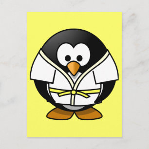 Carte Postale Petit pingouin de judo animé