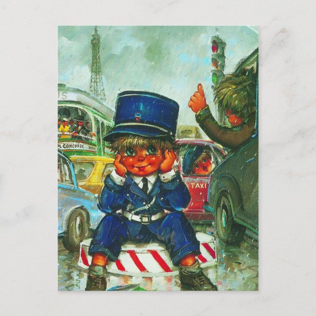 Carte Postale Petit Poulbot gendarme (Devant)