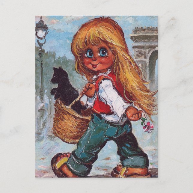 Carte Postale Petit Poulbot sur les Champs-Elysées (Devant)