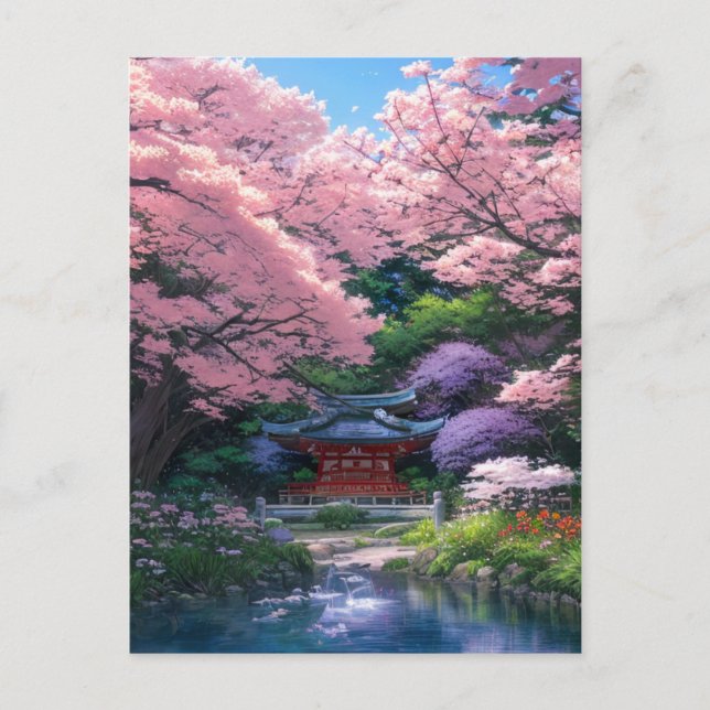 Carte Postale Petit sanctuaire japonais à Sakura Shades (Devant)