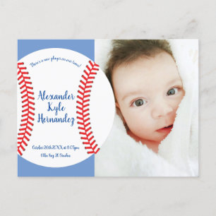 Carte Postale Petit Slugger Baseball Baby Faire-part de naissanc