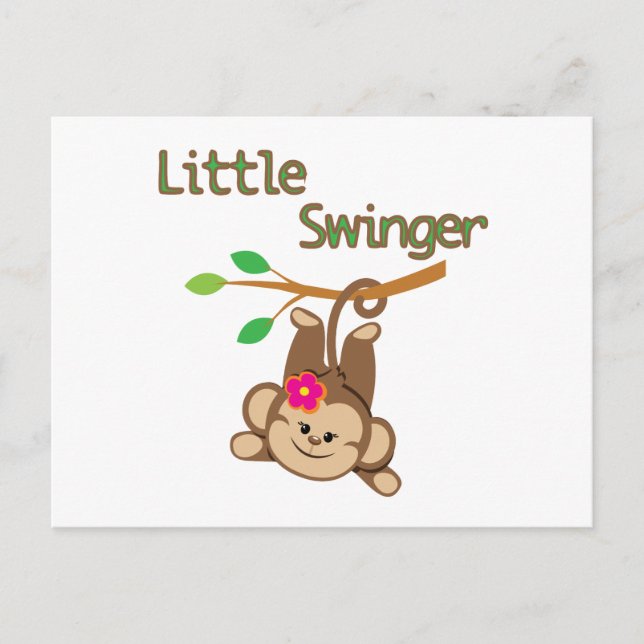 Carte Postale Petit Swinger de singe fille (Devant)