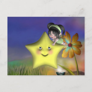 Carte Postale Petit toon mignon bébé fée bébé 1