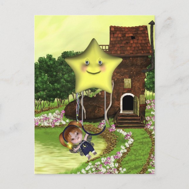 Carte Postale Petit toon mignon bébé fée bébé 1 (Devant)