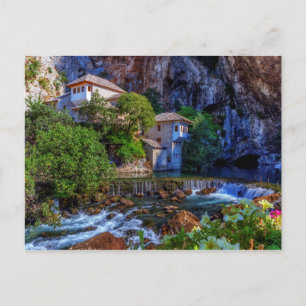 Carte Postale Petit village Blagaj sur la cascade de Buna, Bosni