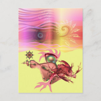 Carte Postale Petite beastie rose va courir