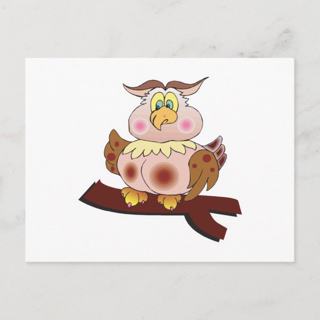 Carte Postale petite chouette dodue (Devant)