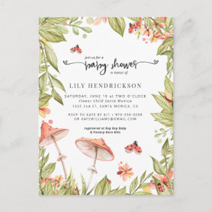 Carte Postale Petite Coccinelle   Invitation à une Baby Shower d