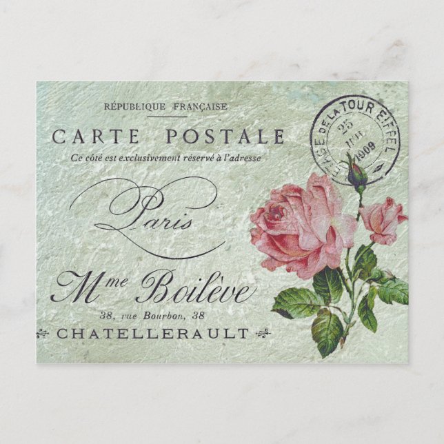 Carte Postale Petite Confection Rose (Devant)