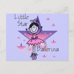 Carte Postale Petite Danseuse Étoile - Cheveux Noirs