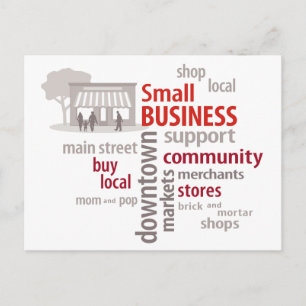 Carte Postale Petite entreprise, Boutique locale, Acheter local