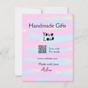 Carte Postale Petite entreprise cadeaux faits main de l'amour QR