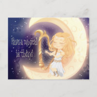Petite fille Chibi jouant de la harpe à l'annivers
