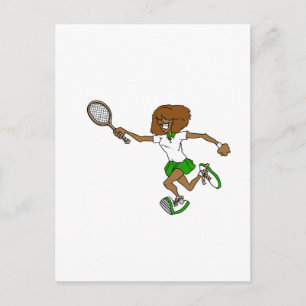 Carte Postale Petite fille de tennis verte