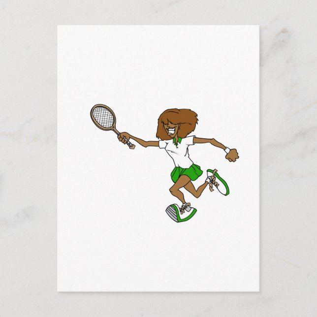 Carte Postale Petite fille de tennis verte (Devant)
