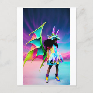 Carte Postale Petite fille dragon