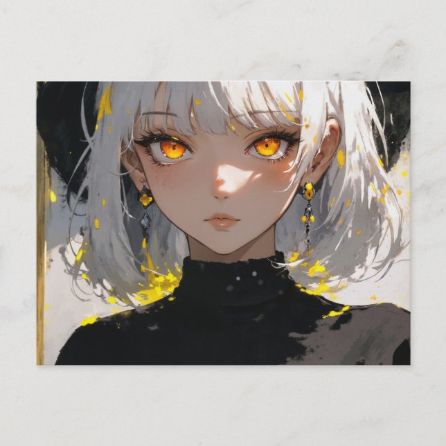 Carte Postale Petite fille en tenue noire, post-croisement (Devant)