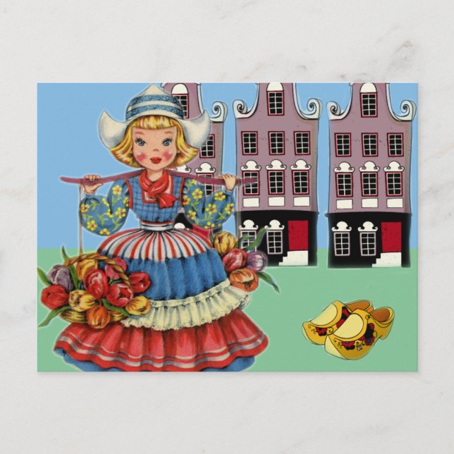 Carte Postale Petite fille hollandaise en costume national (Devant)