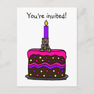 Carte Postale petite fille invitation fête anniversaire