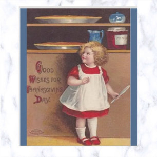 Carte Postale Petite fille vintage en Pantry Thanksgiving