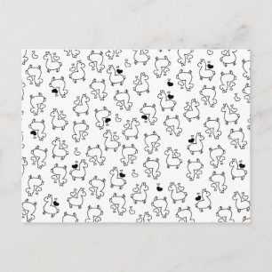 Carte Postale Petite Llama Silhouette Folie