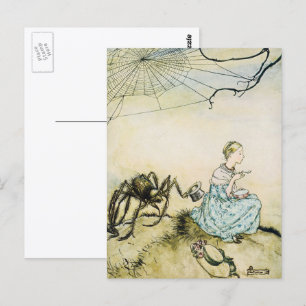 Carte Postale Petite Miss Muffet Vintage par Arthur Rackham