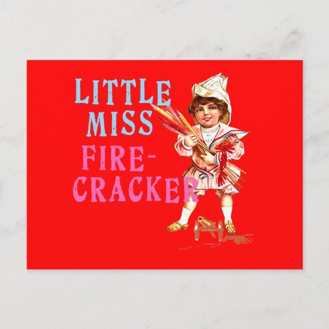 Carte Postale Petite Mlle Firecracker Vintage Americana (Devant)