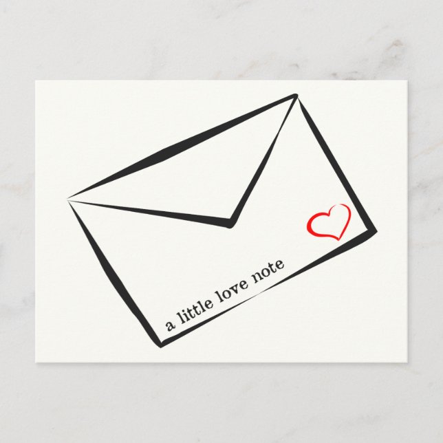 Carte Postale petite note d'amour (Devant)
