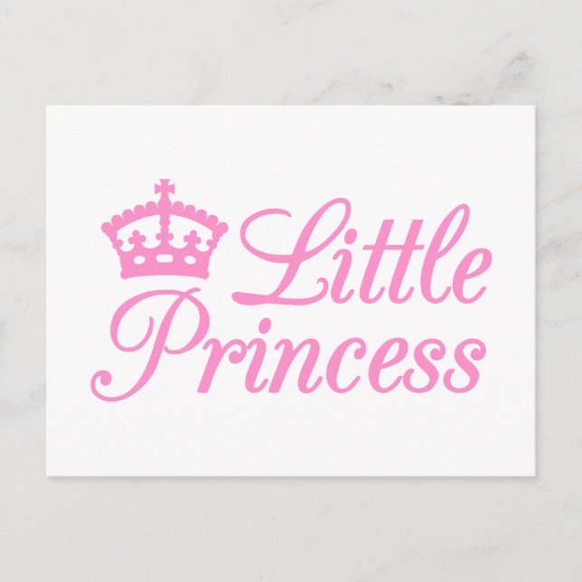 Carte Postale Petite princesse, design avec couronne rose pour b (Devant)