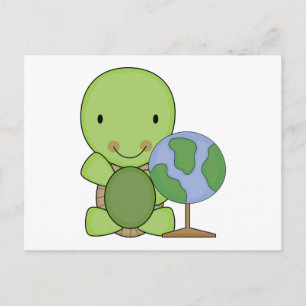 Carte Postale petite tortue géographique mignonne