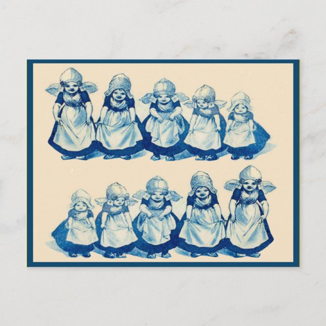 Carte Postale Petites filles néerlandaises vintages (Devant)