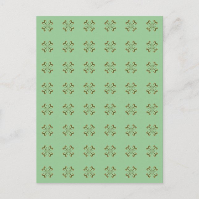 Carte Postale Petites fleurs d'or sur la menthe (Devant)