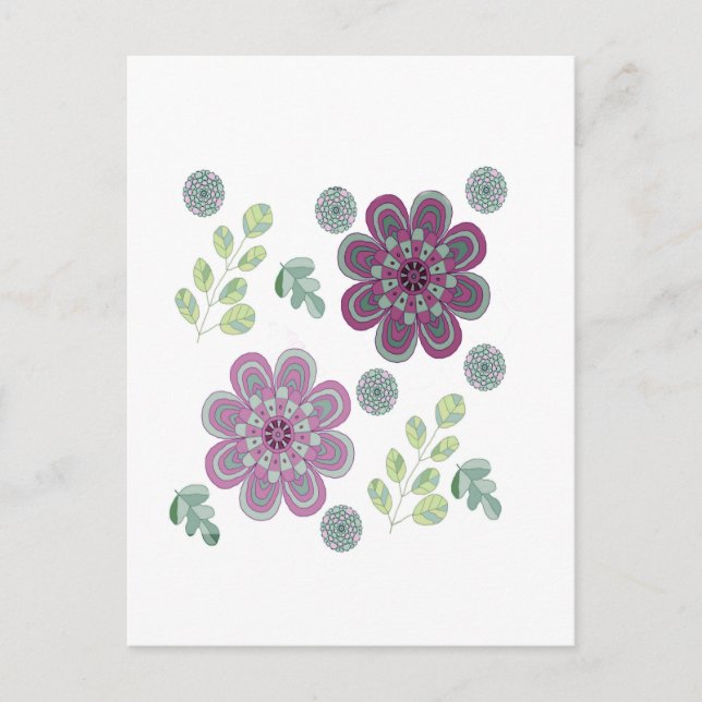 Carte Postale Petites fleurs sauvages en Lavande (Devant)