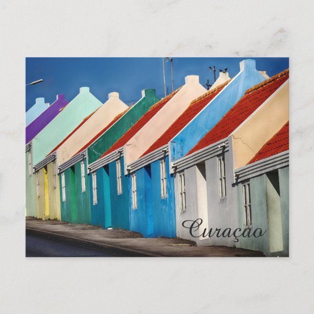 Carte Postale Petites maisons colorées Curaçao (Devant)