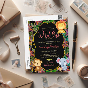 Carte Postale Petits animaux sauvages d'une jungle