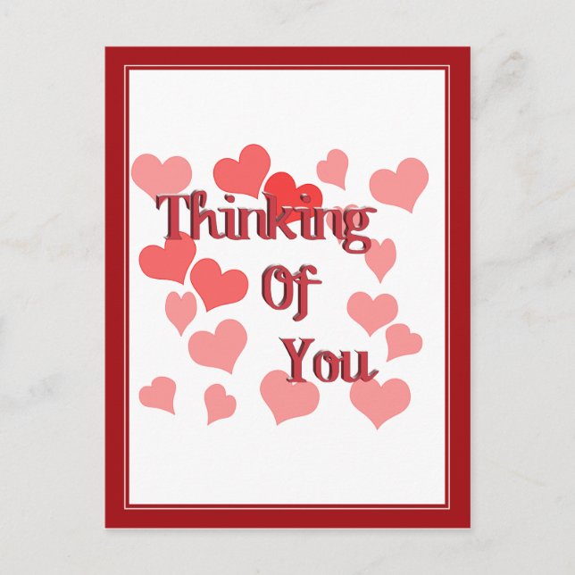 Carte Postale Petits coeurs pensent à vous (Devant)
