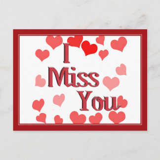 Carte Postale Petits Cœurs - Tu me manques
