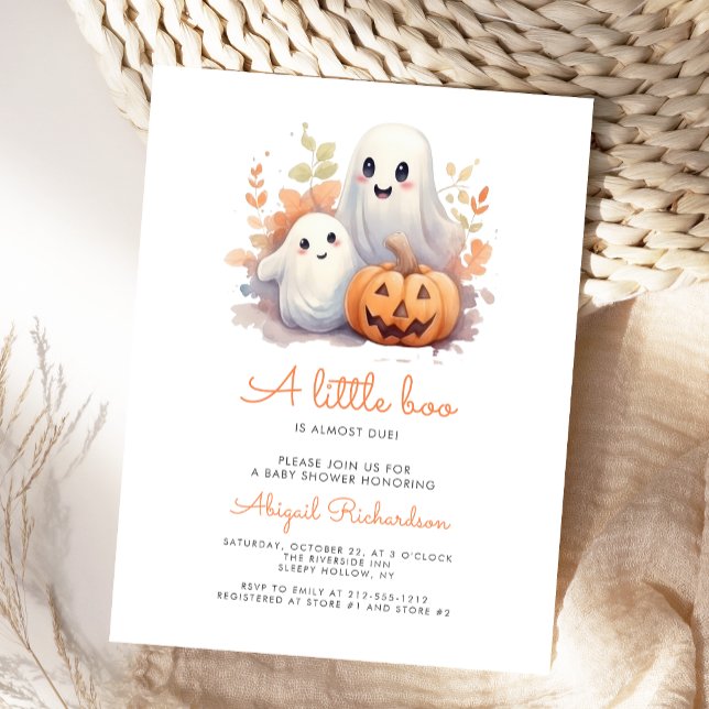 Carte Postale Petits fantômes citrouille automne bébé shower (Créateur téléchargé)