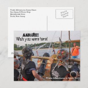 Carte Postale Petits Pirates sur le bateau pirate